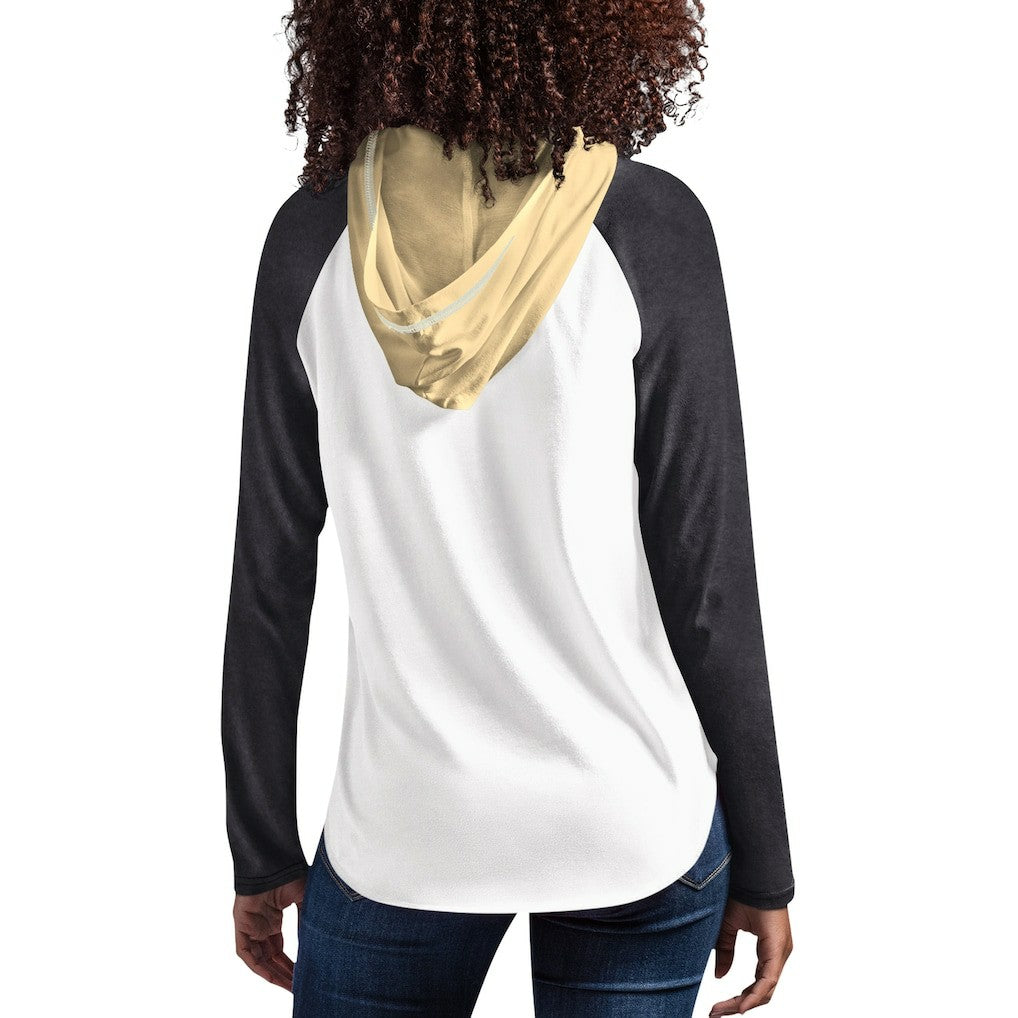 G-III 4Her by Carl Banks Women's MVP Raglan Hooded Long Sleeve T-Shirt - New Orleans Saints