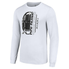 Starter Half Helmet Logo Long Sleeve T-Shirt - Miami Dolphins