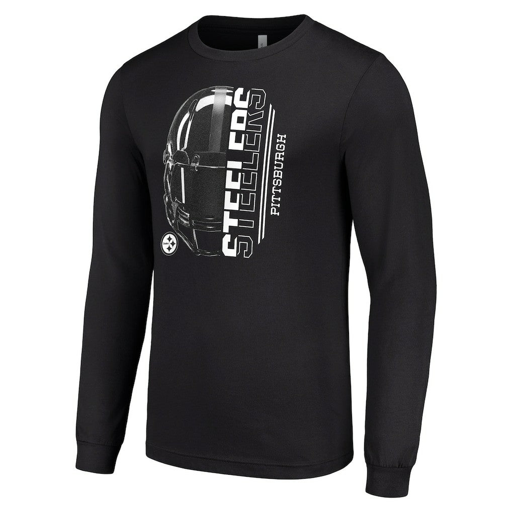 Starter Half Helmet Logo Long Sleeve T-Shirt - Pittsburgh Steelers