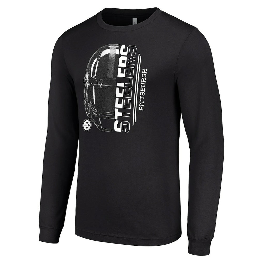 Starter Half Helmet Logo Long Sleeve T-Shirt - Pittsburgh Steelers