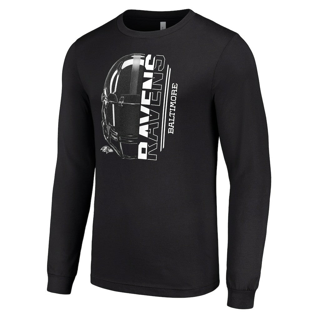Starter Half Helmet Logo Long Sleeve T-Shirt - Baltimore Ravens