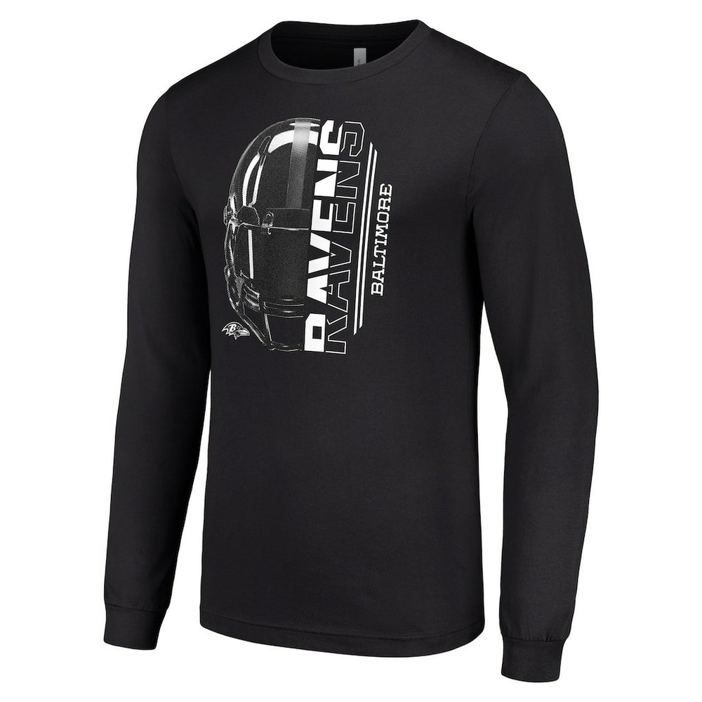 Starter Half Helmet Logo Long Sleeve T-Shirt - Baltimore Ravens