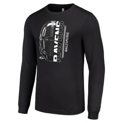 Starter Half Helmet Logo Long Sleeve T-Shirt - Baltimore Ravens