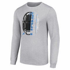 Starter Half Helmet Logo Long Sleeve Heathered T-Shirt - Detroit Lions
