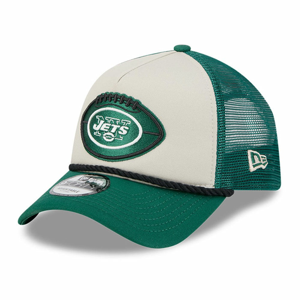 2024 Sideline Historic 9FORTY A-Frame Trucker Adjustable Hat - New York Jets