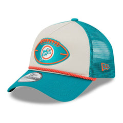2024 Sideline Historic 9FORTY A-Frame Trucker Adjustable Hat - Miami Dolphins