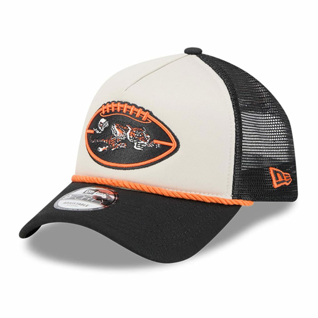 2024 Sideline Historic 9FORTY A-Frame Trucker Adjustable Hat - Cincinnati Bengals