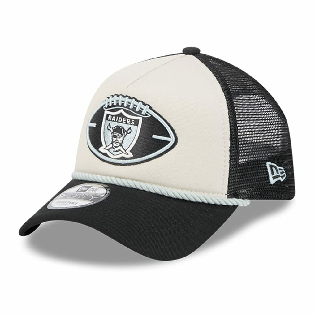 2024 Sideline Historic 9FORTY A-Frame Trucker Adjustable Hat - Las Vegas Raiders