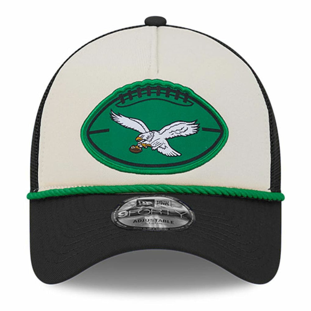 2024 Sideline Historic 9FORTY A-Frame Trucker Adjustable Hat - Philadelphia Eagles