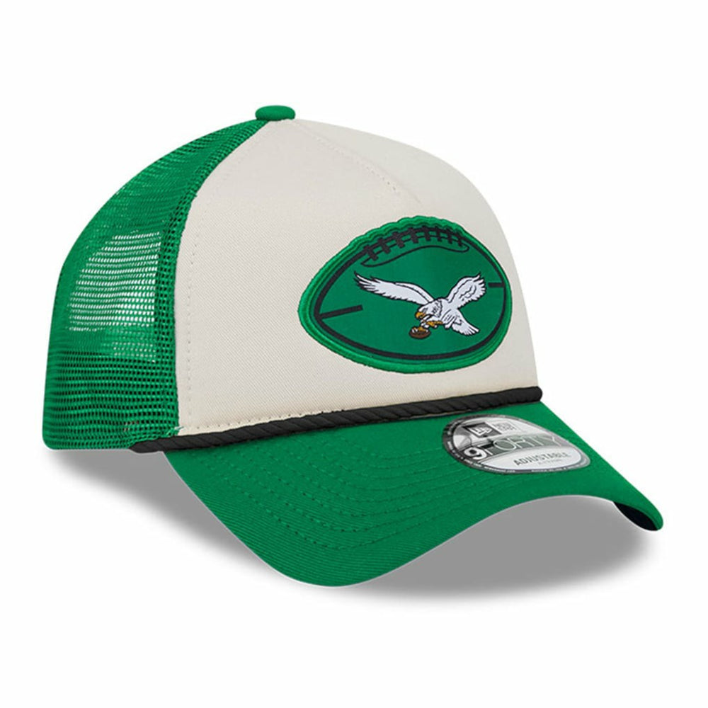 2024 Sideline Historic 9FORTY A-Frame Trucker Adjustable Hat - Philadelphia Eagles