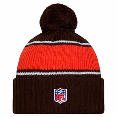 2024 Sideline Cuffed Knit Hat with Pom - Cleveland Browns