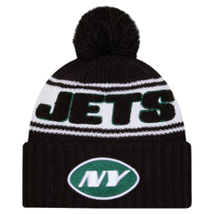 2024 Sideline Cuffed Knit Hat with Pom - New York Jets