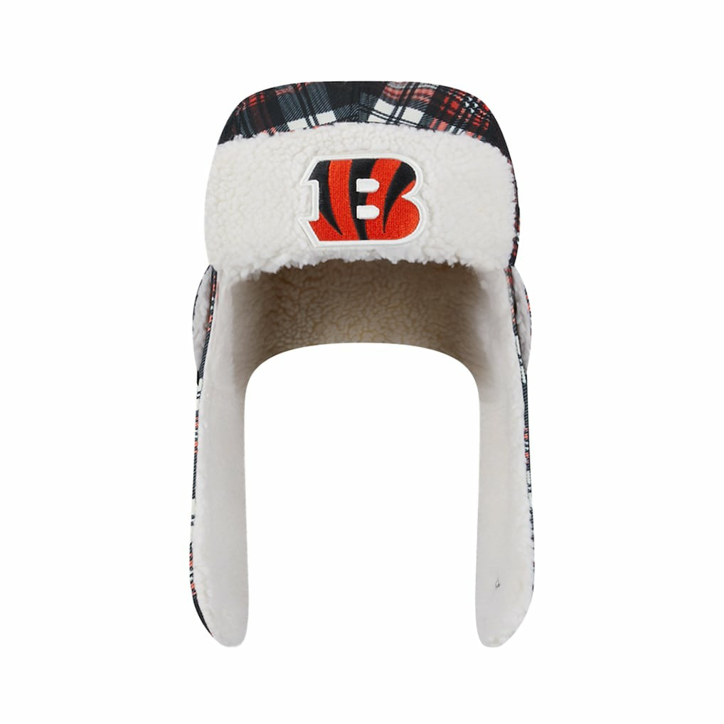 Sideline Plaid Sherpa Trapper Hat - Cincinnati Bengals