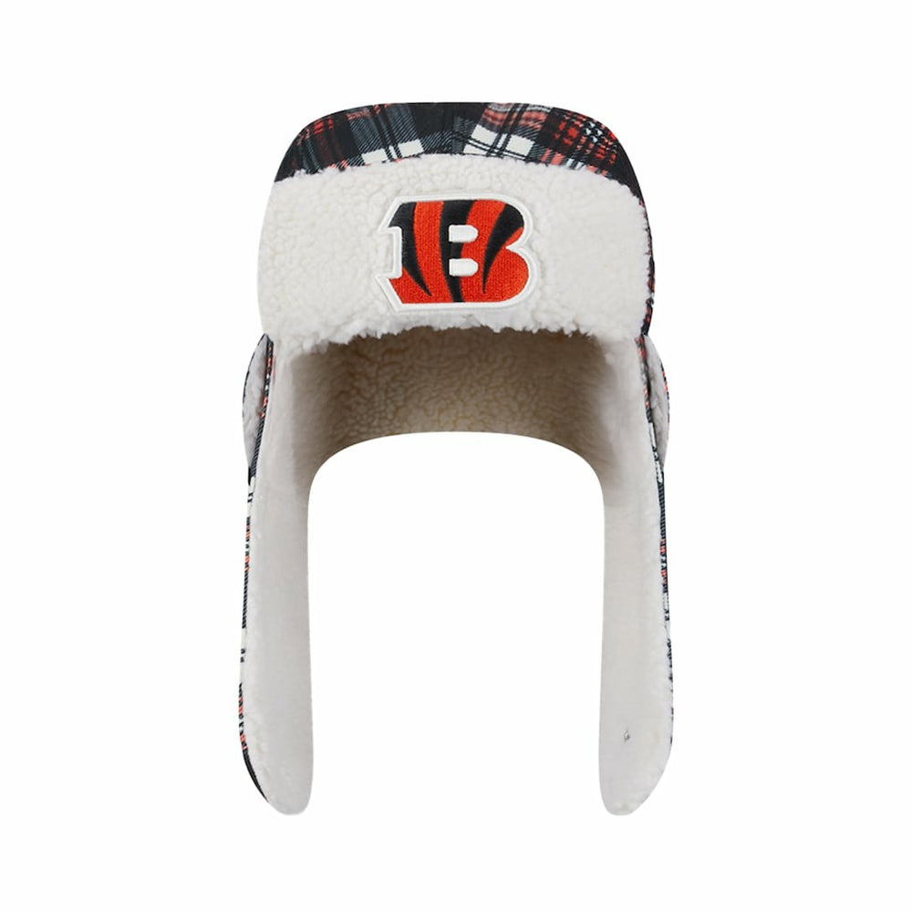 Sideline Plaid Sherpa Trapper Hat - Cincinnati Bengals
