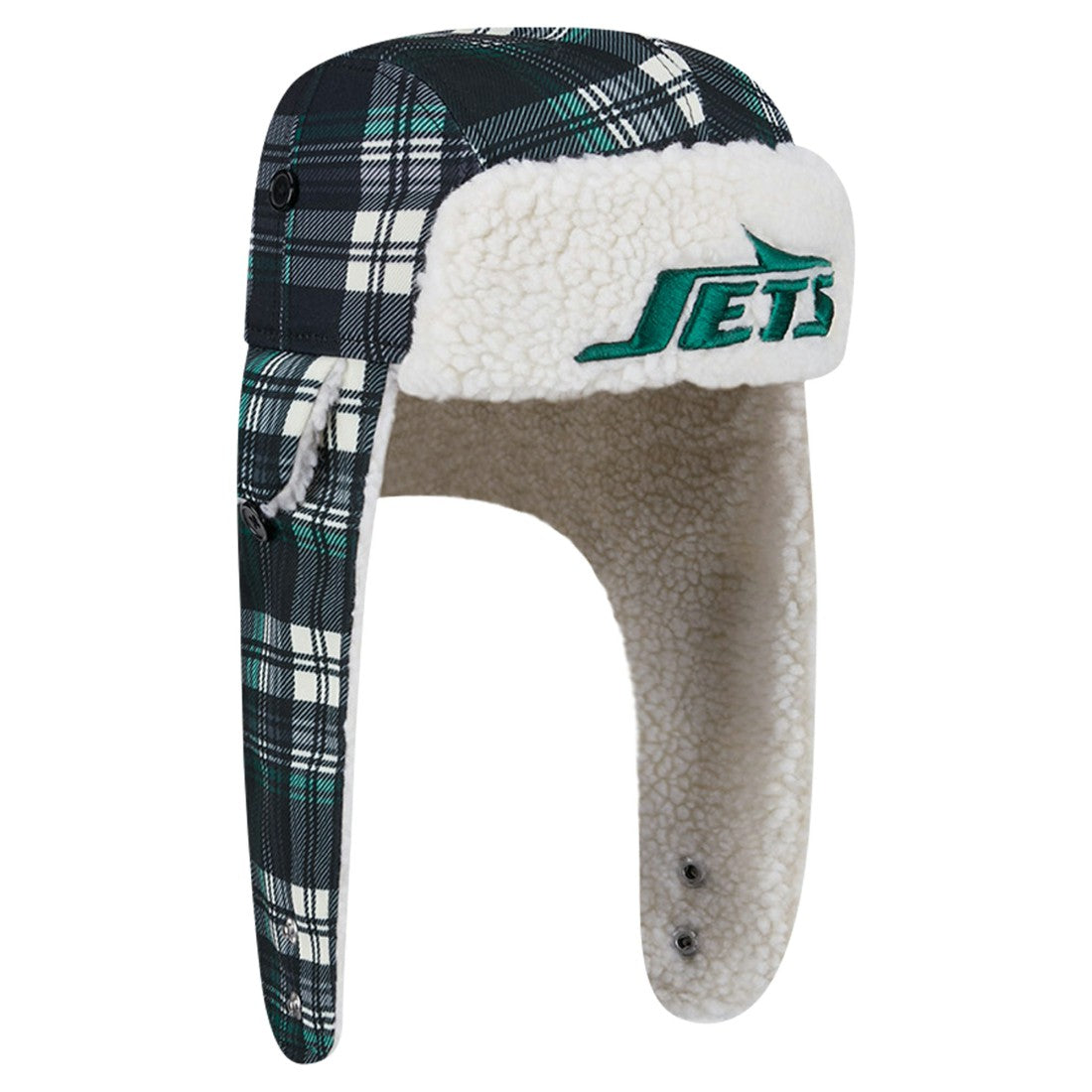 Sideline Plaid Sherpa Trapper Hat - New York Jets