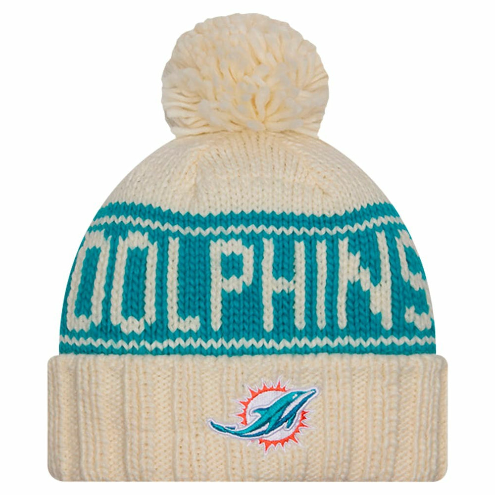 Women's 2024 Sideline Cuffed Knit Hat with Pom - Miami Dolphins