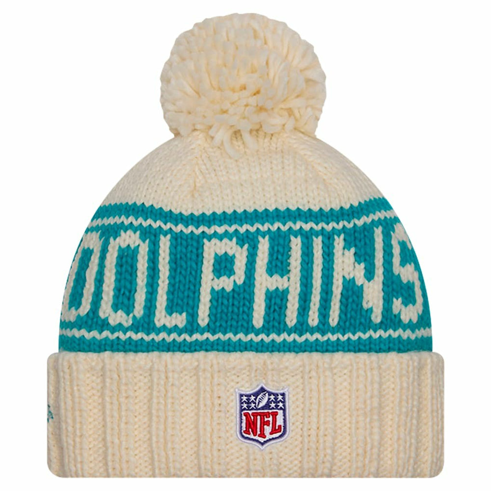Women's 2024 Sideline Cuffed Knit Hat with Pom - Miami Dolphins