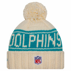 Women's 2024 Sideline Cuffed Knit Hat with Pom - Miami Dolphins