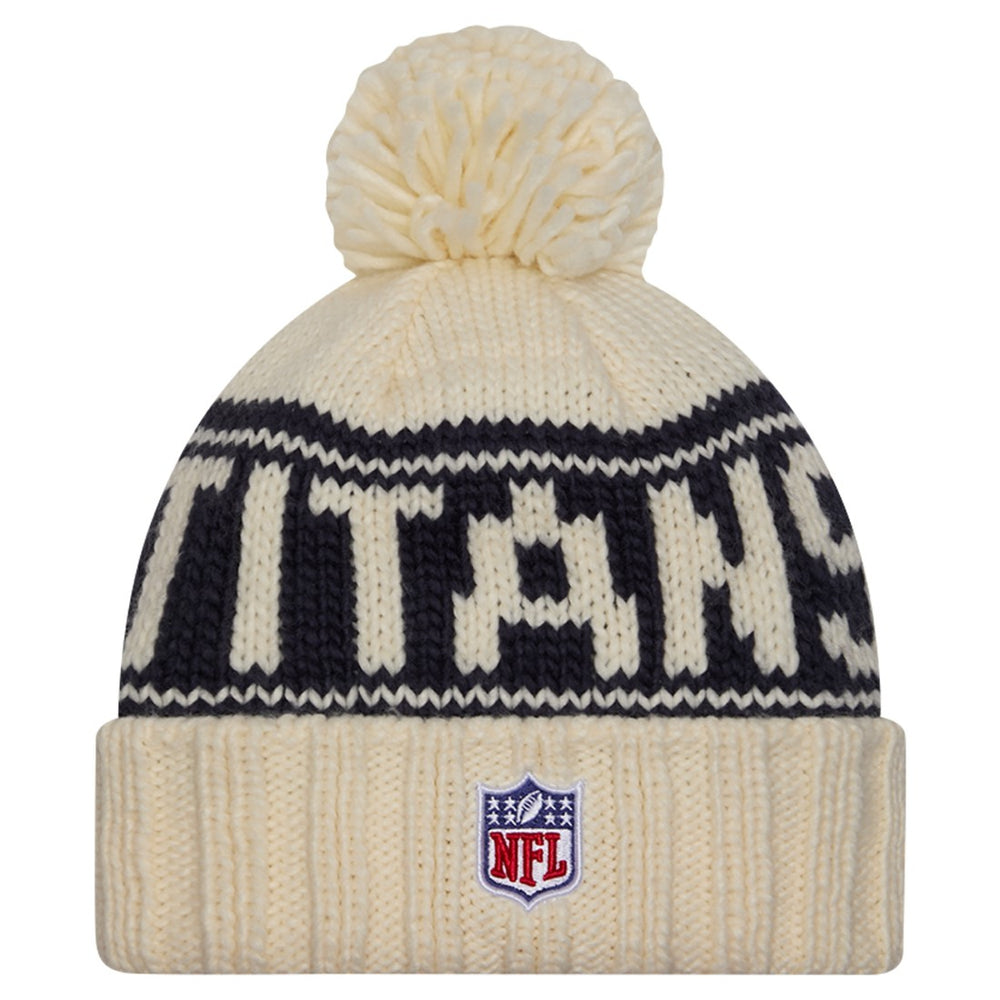 Women's 2024 Sideline Cuffed Knit Hat with Pom - Tennessee Titans