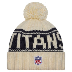 Women's 2024 Sideline Cuffed Knit Hat with Pom - Tennessee Titans