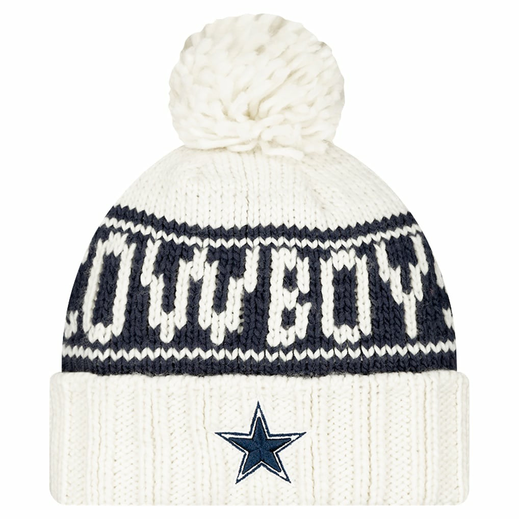 Women's 2024 Sideline Cuffed Knit Hat with Pom - Dallas Cowboys
