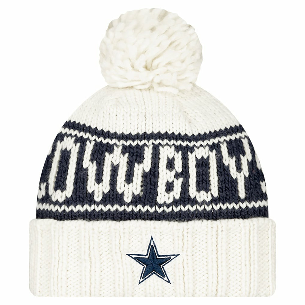 Women's 2024 Sideline Cuffed Knit Hat with Pom - Dallas Cowboys