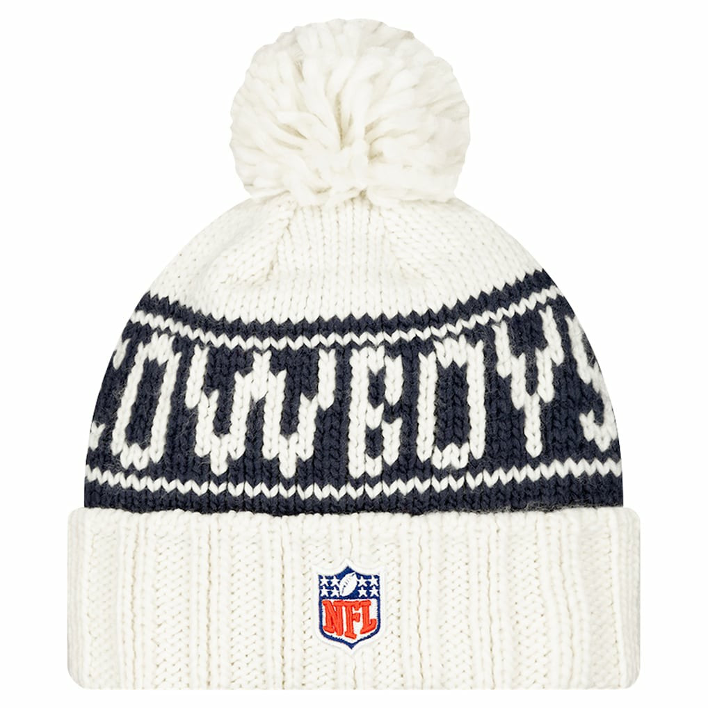 Women's 2024 Sideline Cuffed Knit Hat with Pom - Dallas Cowboys