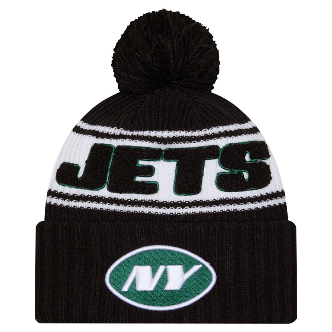 Youth 2024/25 Sideline Cuffed Knit Hat with Pom - New York Jets