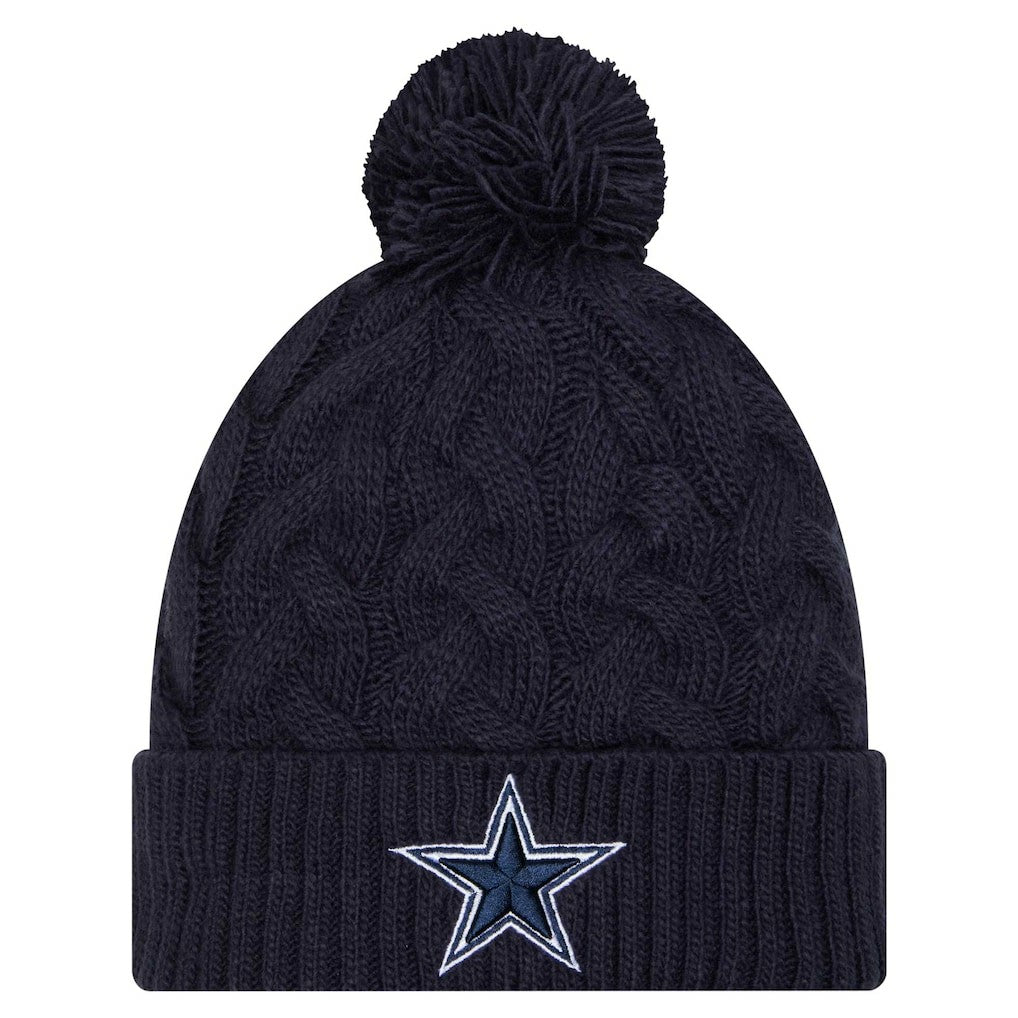 Women's Cable Knit Hat with Pom - Dallas Cowboys