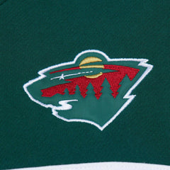 NHL Cream/Green Minnesota Wild Mitchell & Ness Head Coach Pullover Hoodie