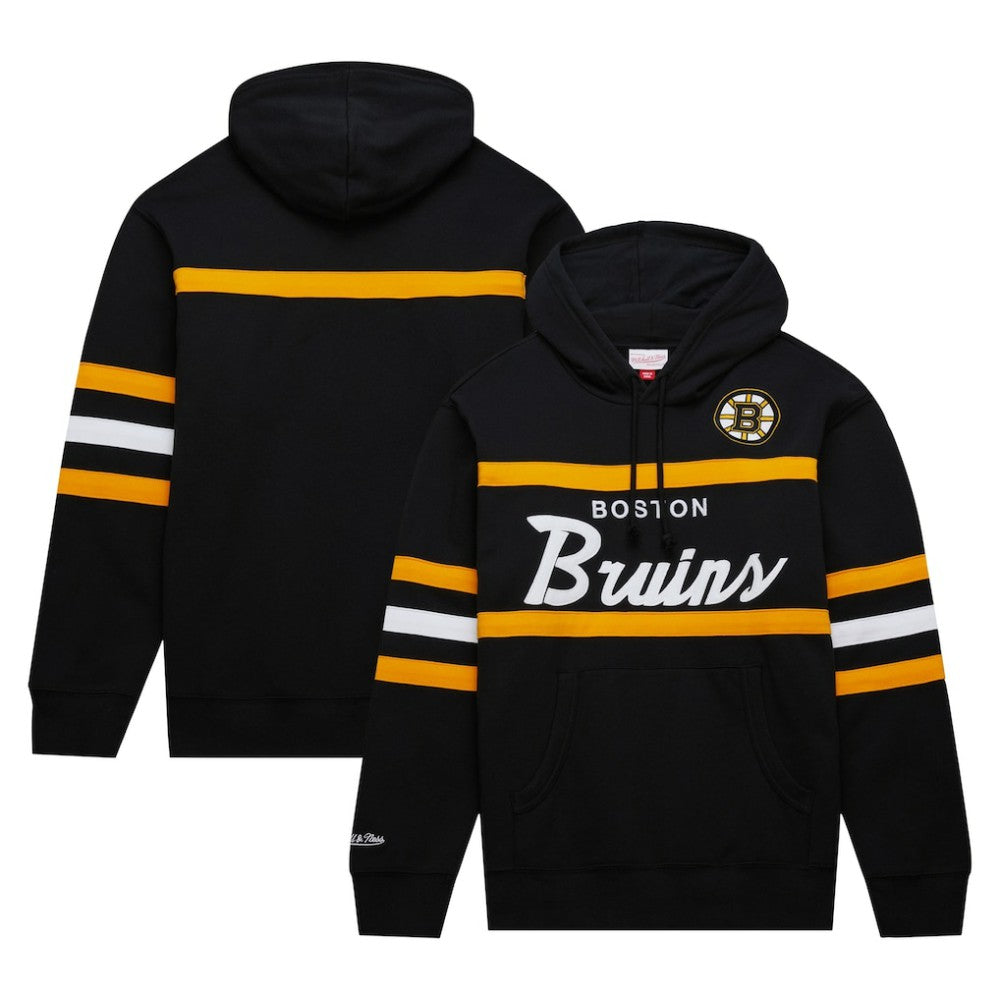 NHL Black Boston Bruins Mitchell & Ness Head Coach Pullover Hoodie