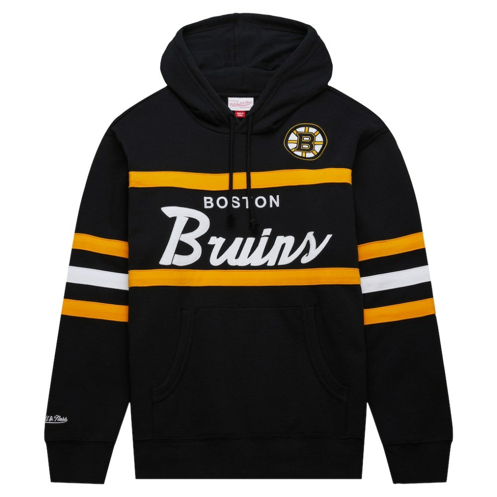NHL Black Boston Bruins Mitchell & Ness Head Coach Pullover Hoodie