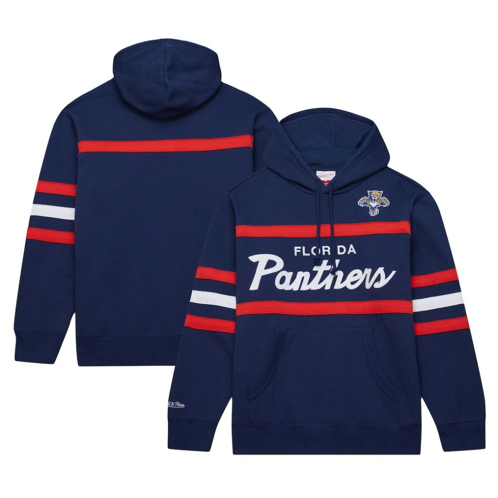 NHL Navy Florida Panthers Mitchell & Ness Head Coach Pullover Hoodie