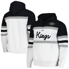 NHL White/Black Los Angeles Kings Mitchell & Ness Head Coach Pullover Hoodie
