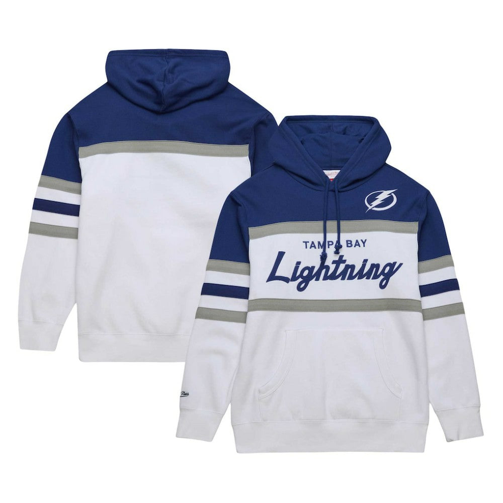 NHL White/Blue Tampa Bay Lightning Mitchell & Ness Head Coach Pullover Hoodie