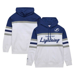 NHL White/Blue Tampa Bay Lightning Mitchell & Ness Head Coach Pullover Hoodie