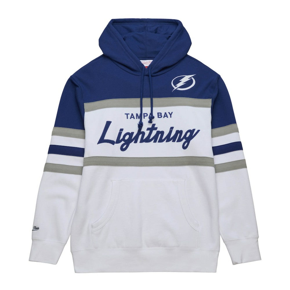 NHL White/Blue Tampa Bay Lightning Mitchell & Ness Head Coach Pullover Hoodie
