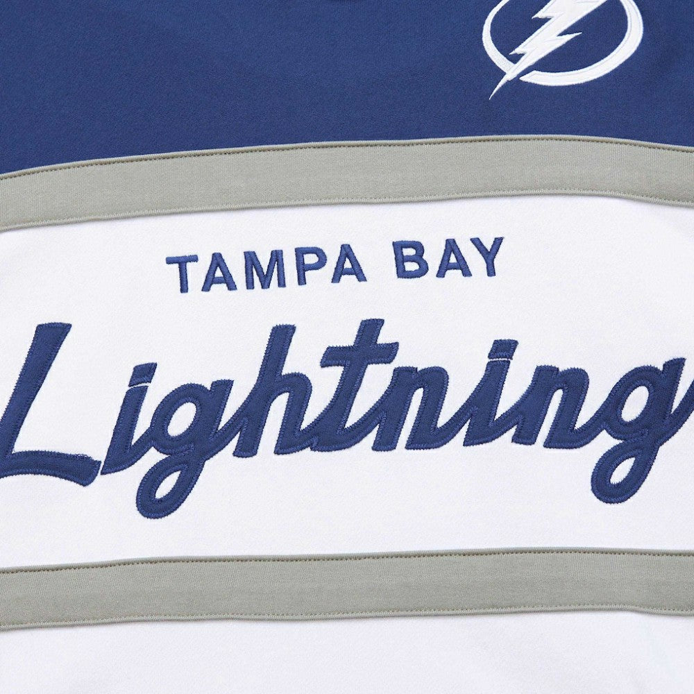 NHL White/Blue Tampa Bay Lightning Mitchell & Ness Head Coach Pullover Hoodie
