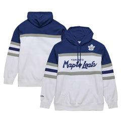 NHL White/Blue Toronto Maple Leafs Mitchell & Ness Head Coach Pullover Hoodie