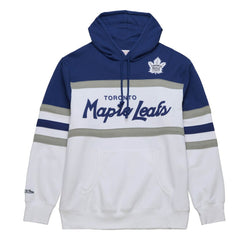 NHL White/Blue Toronto Maple Leafs Mitchell & Ness Head Coach Pullover Hoodie