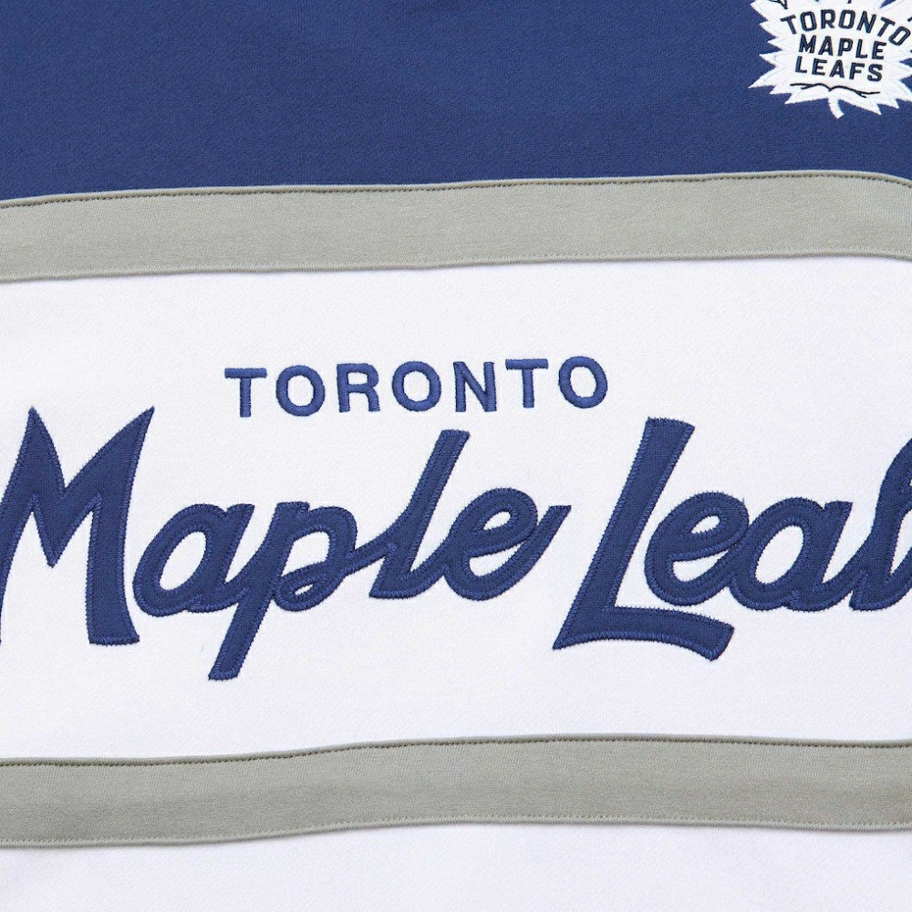 NHL White/Blue Toronto Maple Leafs Mitchell & Ness Head Coach Pullover Hoodie