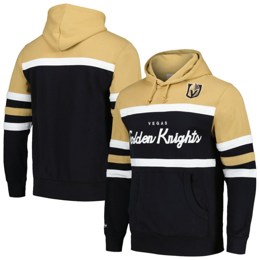 NHL Black/Gold Vegas Golden Knights Mitchell & Ness Head Coach Pullover Hoodie