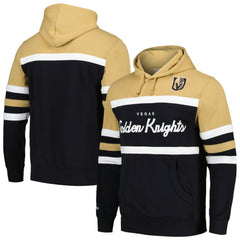 NHL Black/Gold Vegas Golden Knights Mitchell & Ness Head Coach Pullover Hoodie