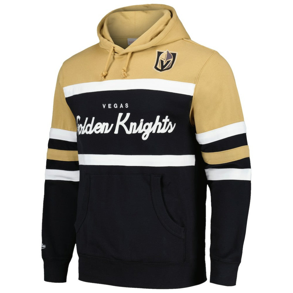 NHL Black/Gold Vegas Golden Knights Mitchell & Ness Head Coach Pullover Hoodie