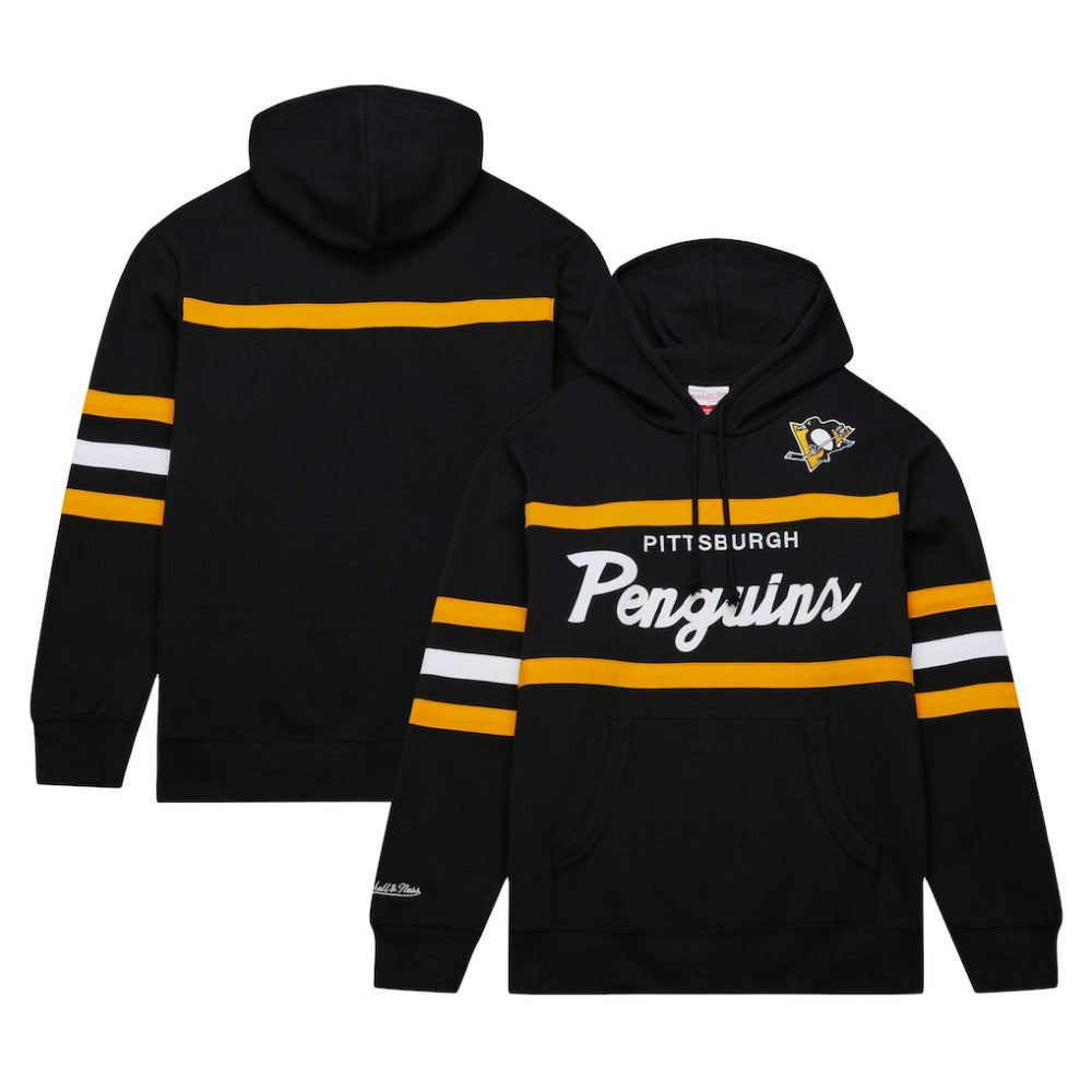 NHL Black Pittsburgh Penguins Mitchell & Ness Head Coach Pullover Hoodie