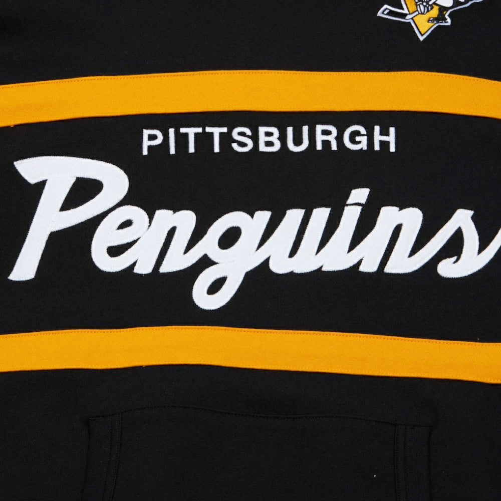 NHL Black Pittsburgh Penguins Mitchell & Ness Head Coach Pullover Hoodie