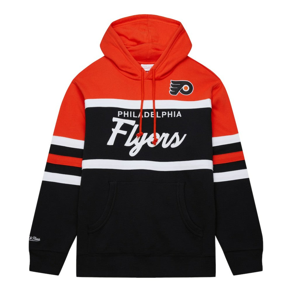 NHL Black/Orange Philadelphia Flyers Mitchell & Ness Head Coach Pullover Hoodie