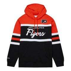 NHL Black/Orange Philadelphia Flyers Mitchell & Ness Head Coach Pullover Hoodie
