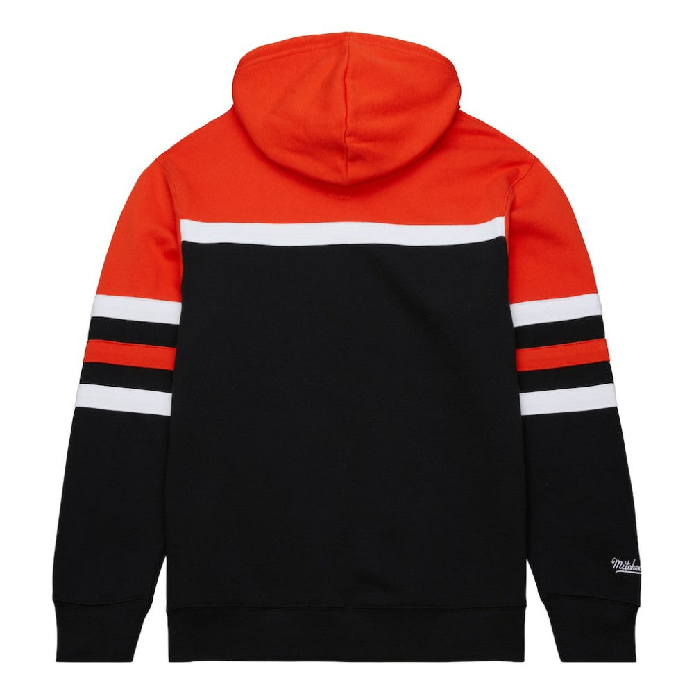 NHL Black/Orange Philadelphia Flyers Mitchell & Ness Head Coach Pullover Hoodie