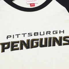 NHL Cream Pittsburgh Penguins Mitchell & Ness Legendary Slub Vintage Raglan Long Sleeve T-Shirt